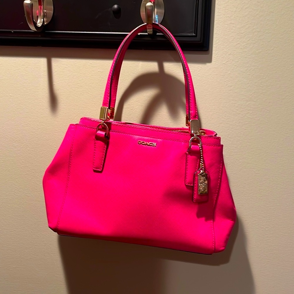 Coach Mini Christie leather bag, new, Pink/Ruby